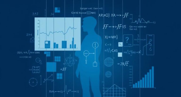 Illustration of mathematical models influencing public health decisions, showing graphs and data overlays representing scientific predictions and outcomes.